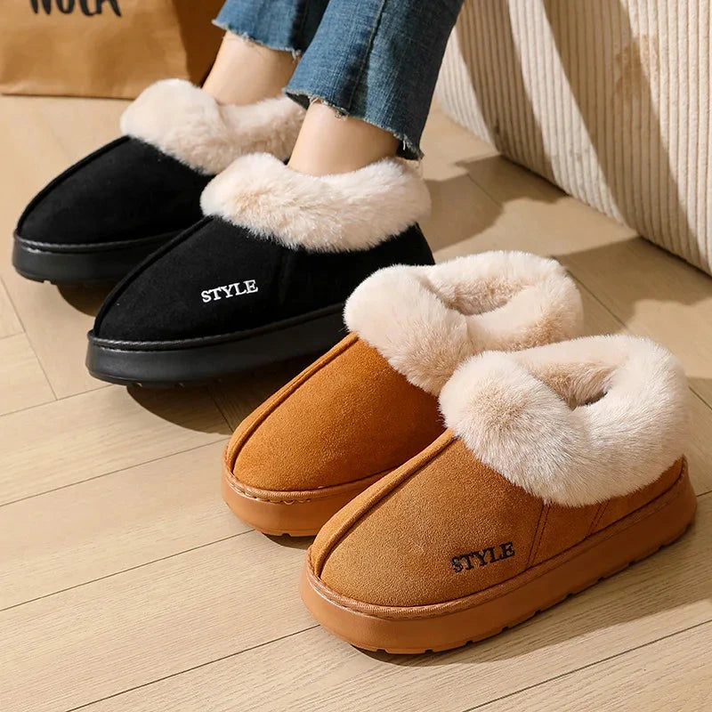 New Platform Snow Boots for Women's Home Thick Warm Wool GlowCart