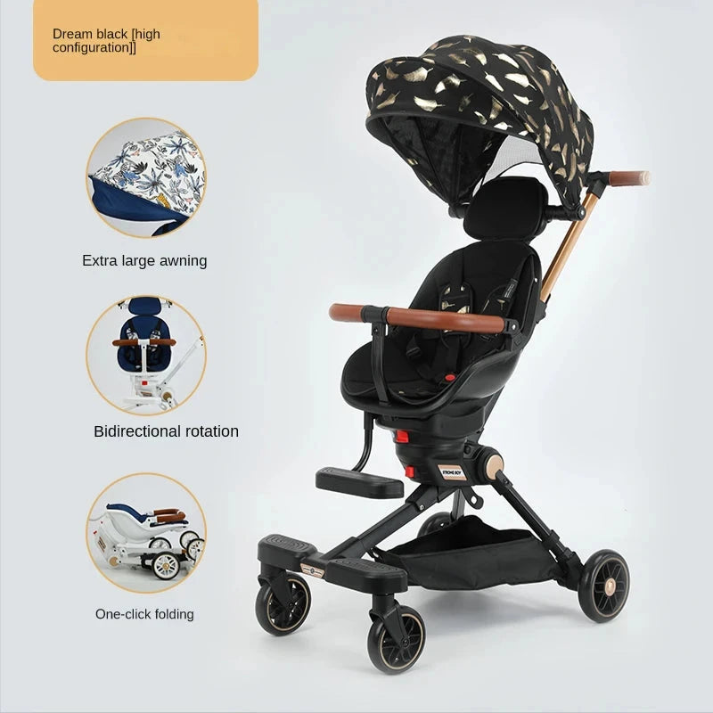 New Lightweight stroller can be carried on the plane baby stroller foldable Can sit and lie down baby trolley car four wheels GlowCart