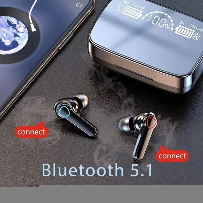 M19 Bluetooth Wireless Headset 5.3 Bluetooth Earphones IPX5 GlowCart