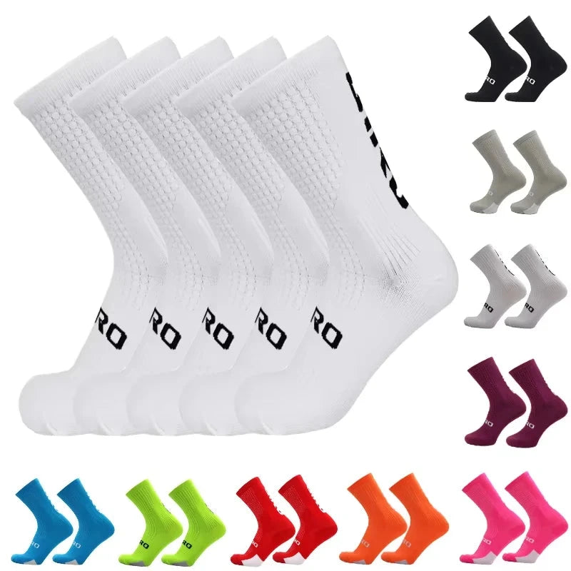 GIR0 5pairs 2026 New Cycling Socks Bike Nurse Compression Road Bike Running Mtb Knee-high White Sports Funny Brand Black GlowCart