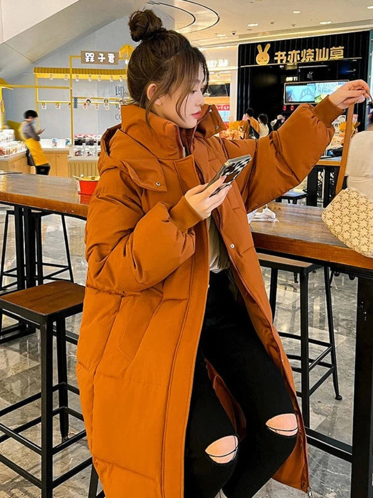 Women's Winter 2025 Outerwear Korean Loose Long Knee Length GlowCart