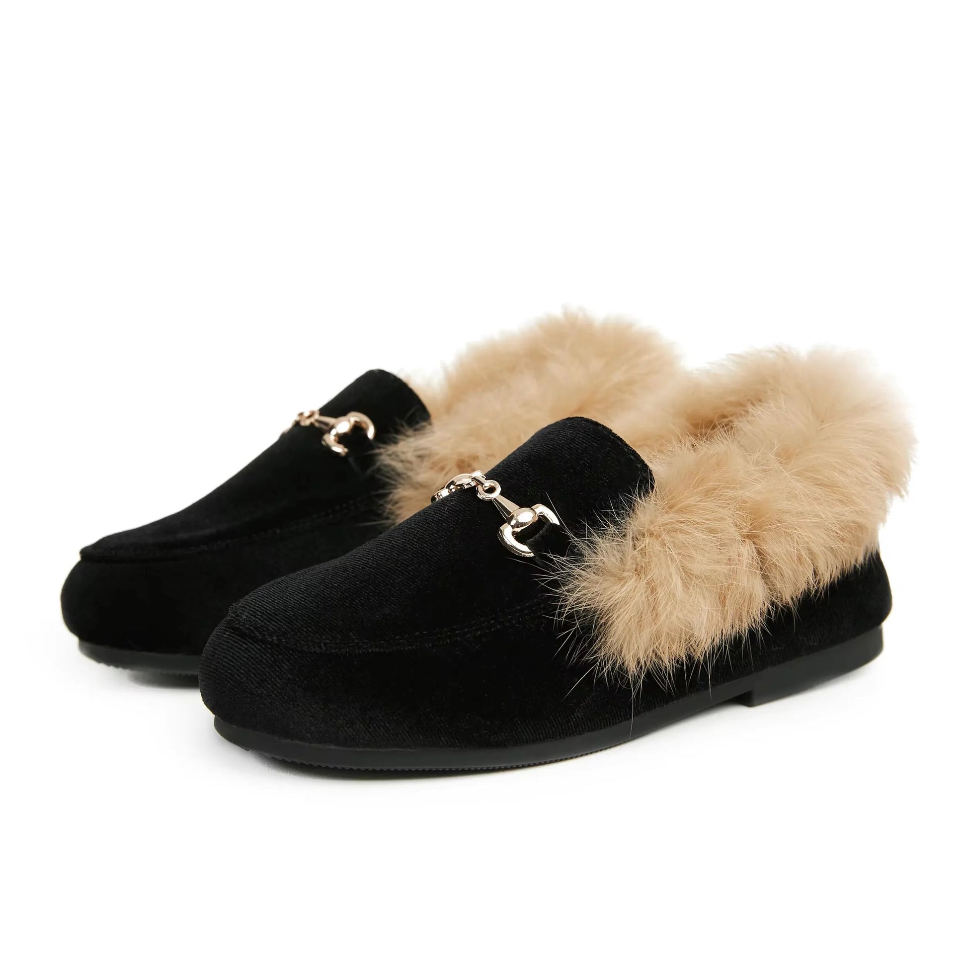 Winter Kids Fur Princess Shoes Baby Girls Velvet Brand Flats Children Slip On Shoes Toddler Fashion Dress Loafers Boys Moccasin GlowCart