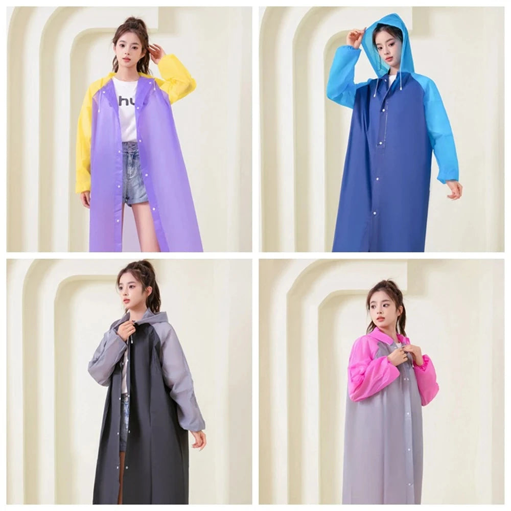 Outdoor Rain Coat Poncho Thicken Adults Long Raincoat Hooded GlowCart