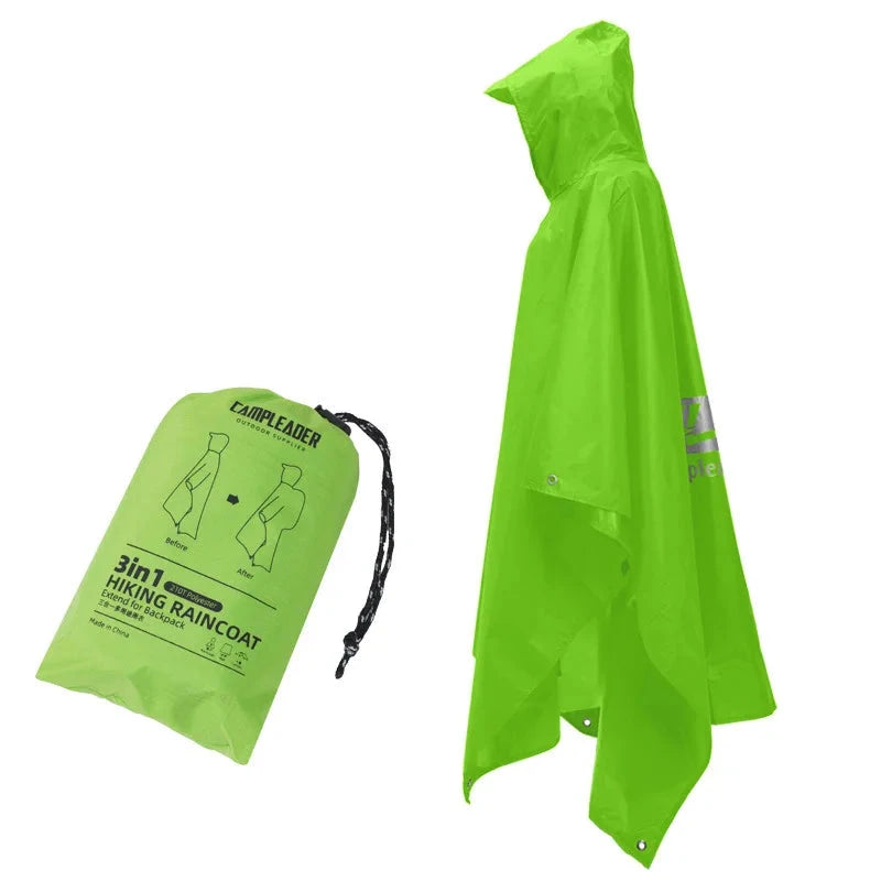 3 In 1 Waterproof Raincoat Lightweight Outdoor Hiking Rain GlowCart