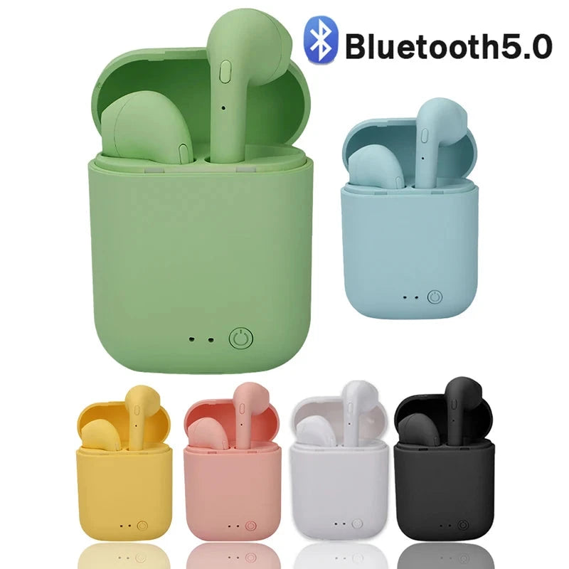 I12 Macaron Bluetooth Headset Matte Sports Binaural Wireless GlowCart