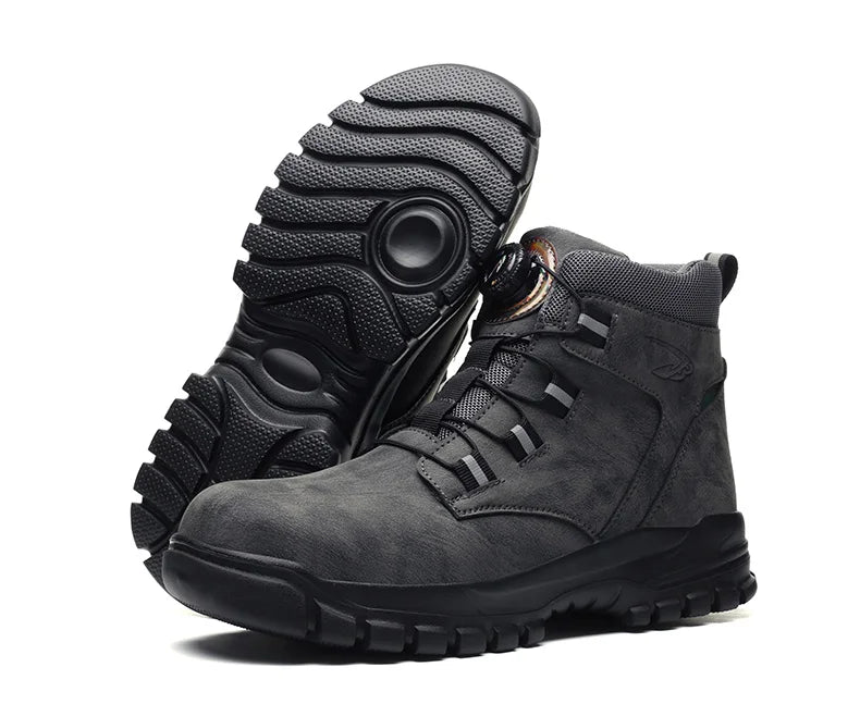 Rotating Button Work Shoes for Men Anti Puncture Work