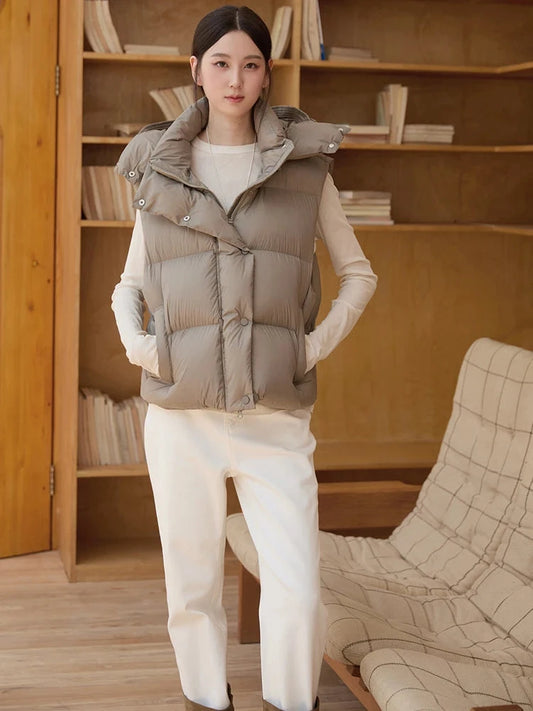 Women's Hooded Down Vest 2025 Fall/Winter Collection GlowCart
