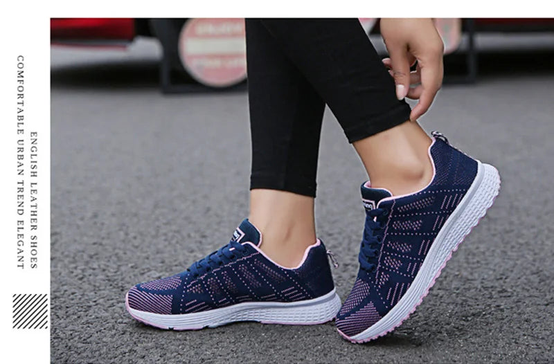 Women Casual Shoes Fashion Breathable Walking Mesh Flat