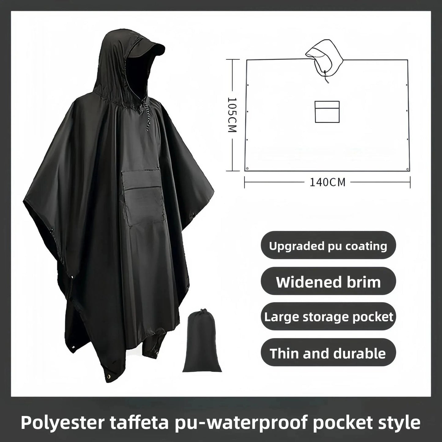 Outdoor Military Raincoat Waterproof Poncho For Camping GlowCart