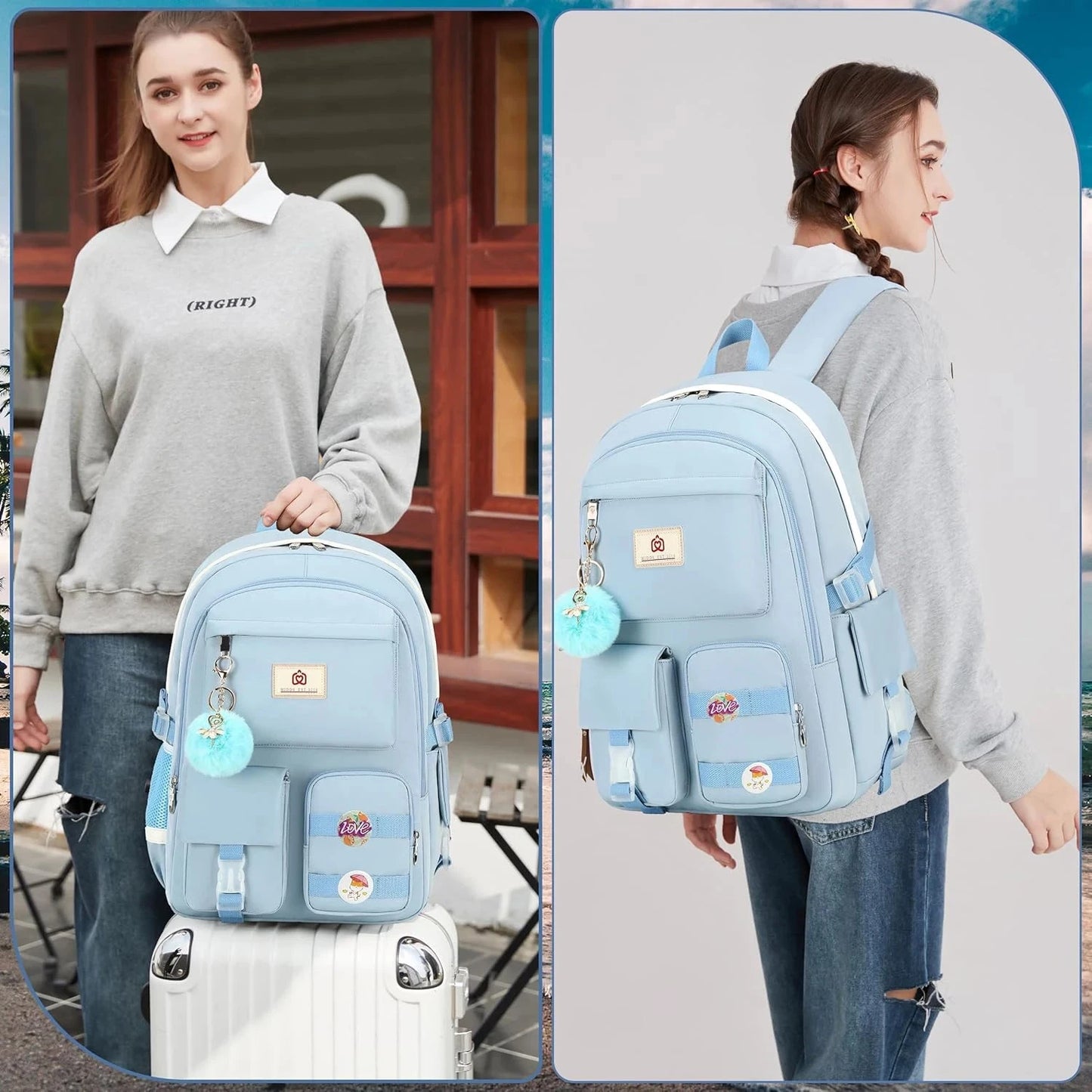 School Backpack for Teen Girls Women College Laptop GlowCart