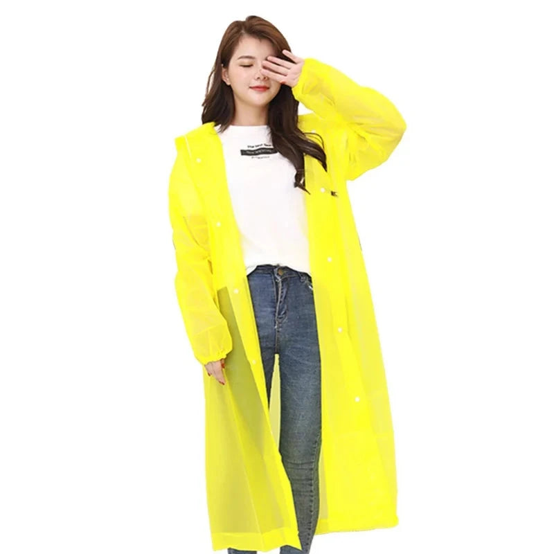 Unisex Hooded Rain Coat Women Men Impermeable Thickened GlowCart
