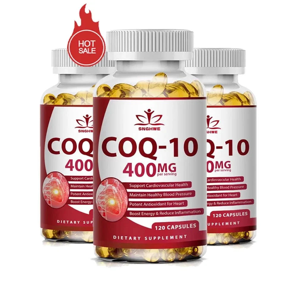 120pcs Organic Q10 Coenzyme 400mg Capsules Cardiovascular GlowCart