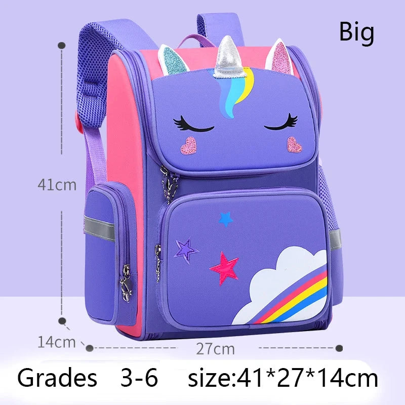Children Girl Backpack With Large Capacity Waterproof Unicorn Print Teen School Bag for 2-16 Year Olds Cute Kawaii Kid Backpack GlowCart