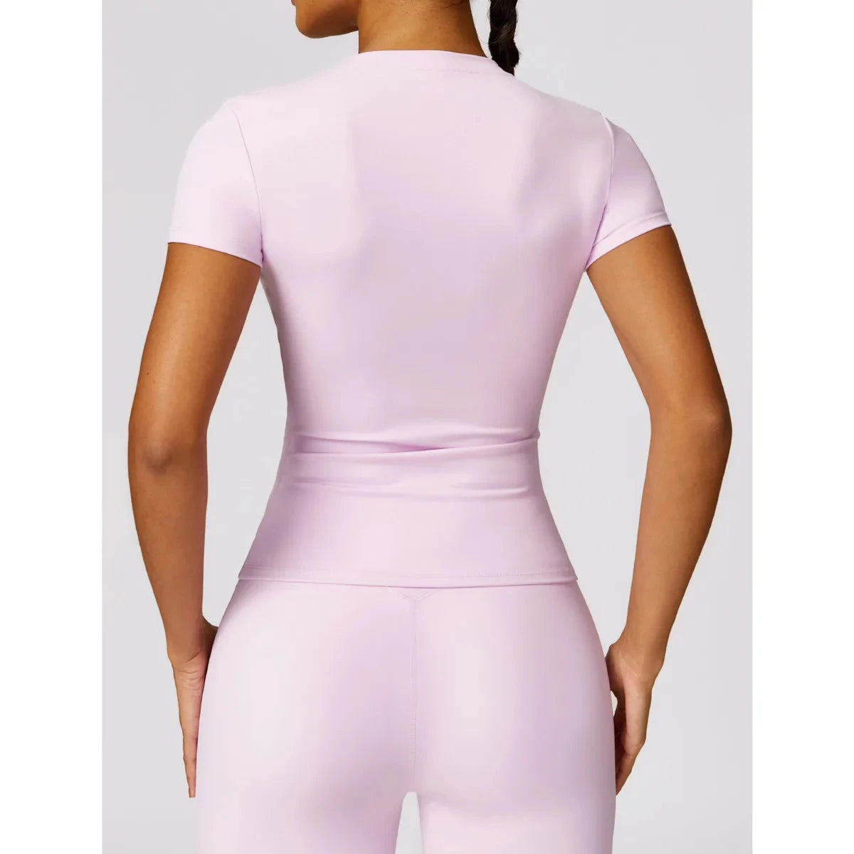 NCLAGEN Women Running Sports T Shirt Summer Short Sleeve Round Neck Breathable Stretchy GYM Yoga Slim Fitness Active Top Tee GlowCart