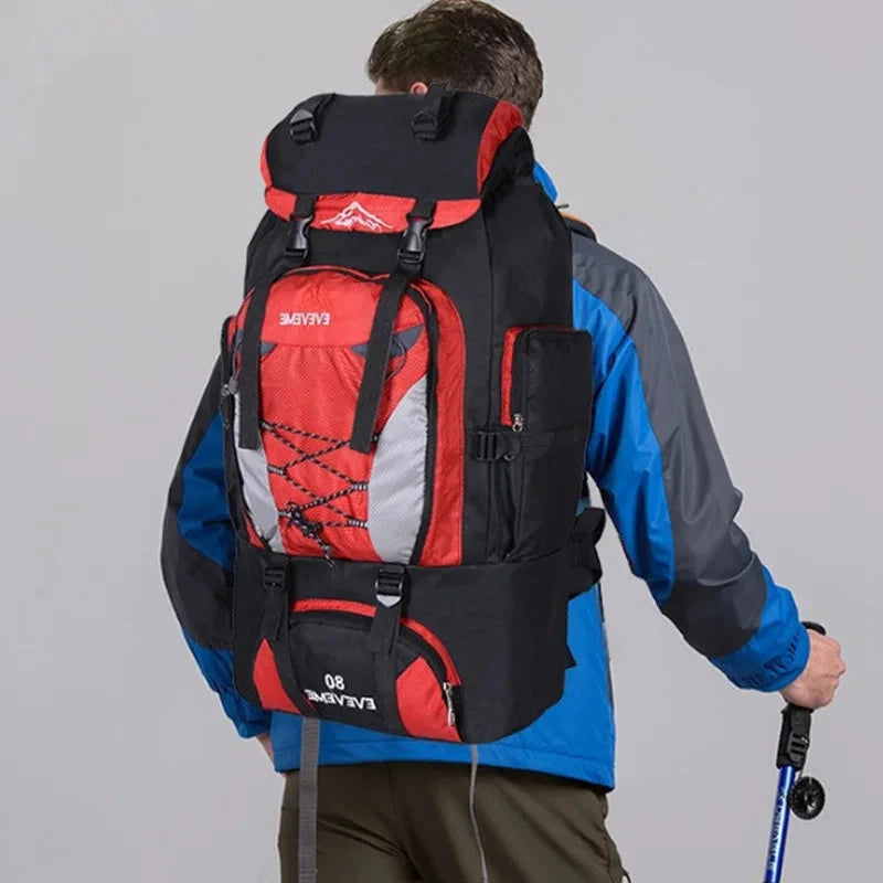 Men's 80L Large Waterproof Climbing Hiking Backpack Camping GlowCart