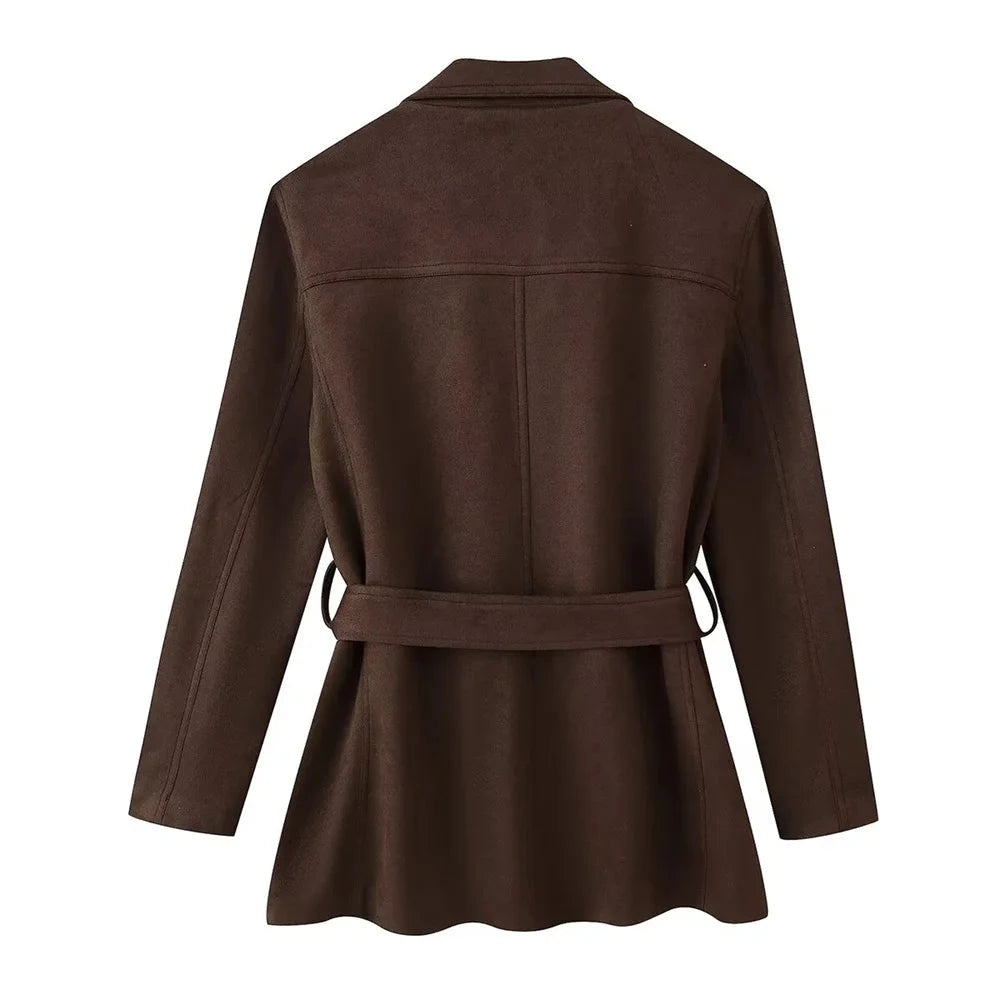 BMURHMZA women's new casual loose suit collar long sleeved GlowCart