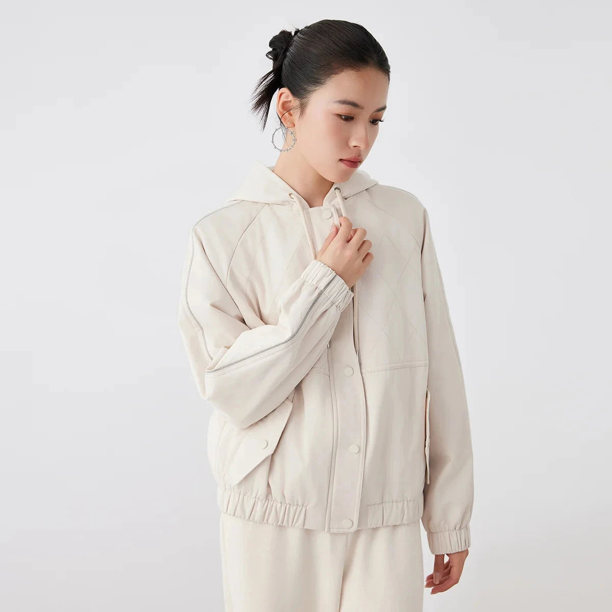 K2647L High quality luxury brand women's clothing hooded GlowCart