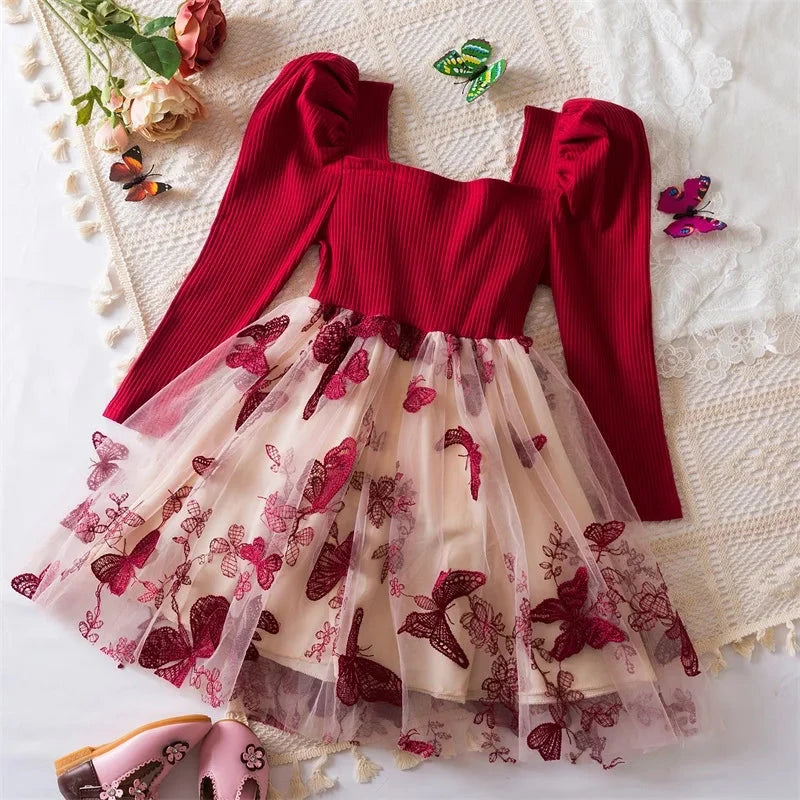 Flower Kids Dresses for Girls Wedding Birthday Party Dress Ruffles Sleeveless Elegant Princess Dress Children Casual Clothing GlowCart