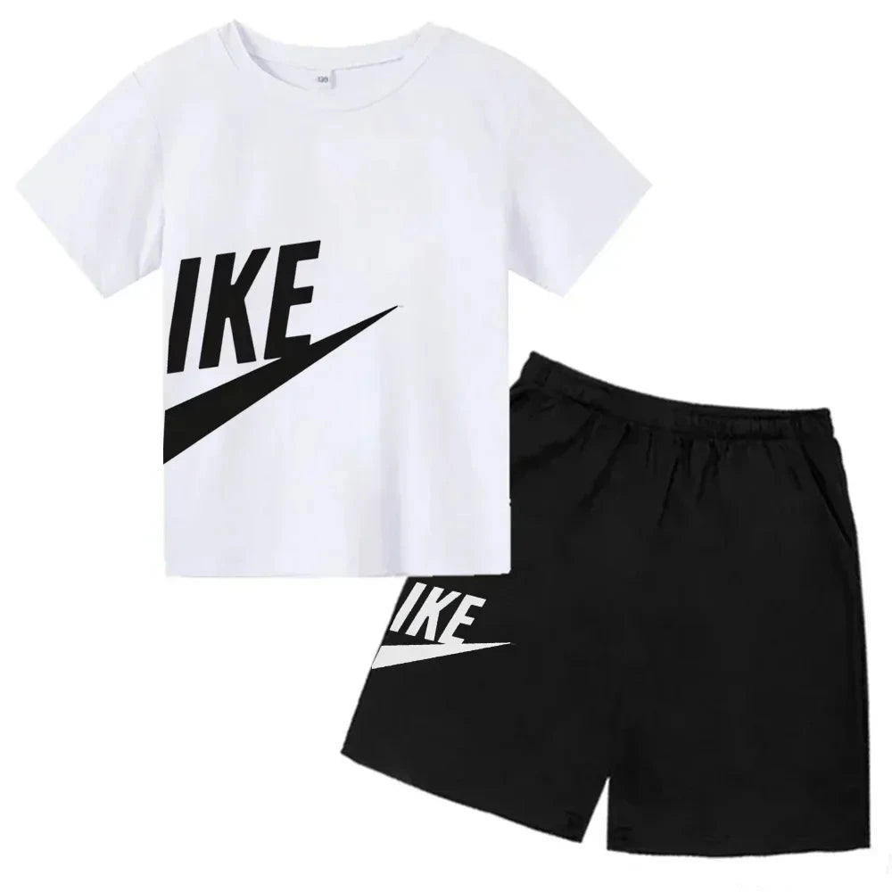 Children's Clothing Kids & Teen T-Shirt Set Summer Top + Shorts 2 Piece Set Short Sleeve Casual Fashion Boys Girls Kids Set GlowCart