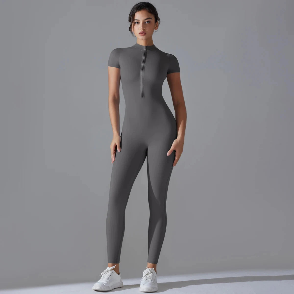 Yoga Set Women's Jumpsuits One-Piece Suit Zipper Short GlowCart