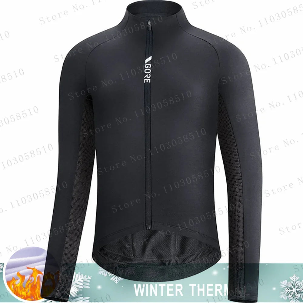 Winter Jersey Men's Thermal Fleece Bicycle Clothing MTB Long Sleeve Warm Tops Road Bike Outdoor Sports Jacket Bike Clothing GlowCart