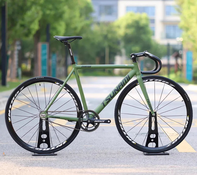 Tsunami SNM100 Fixie Fixed Gear Bike Track Single Speed Racing Bicycles 700C Aluminum Frame Cycling Parts Customizable No Brake GlowCart