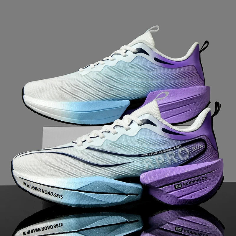 New Men's Carbon Plate Sneakers Outdoor Soft Sole Mesh GlowCart