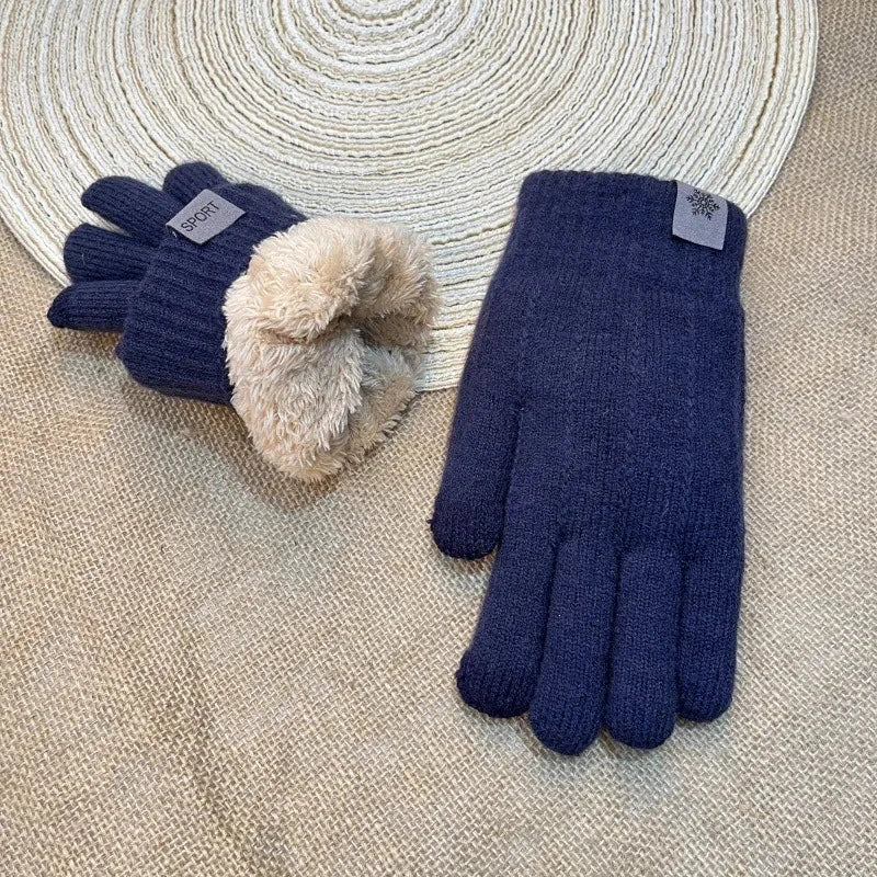 Touch Screen Gloves for Men Women, Winter Warm Flece Lined Knit Gloves, Stretchable Thickened Skiing Travel Gloves GlowCart