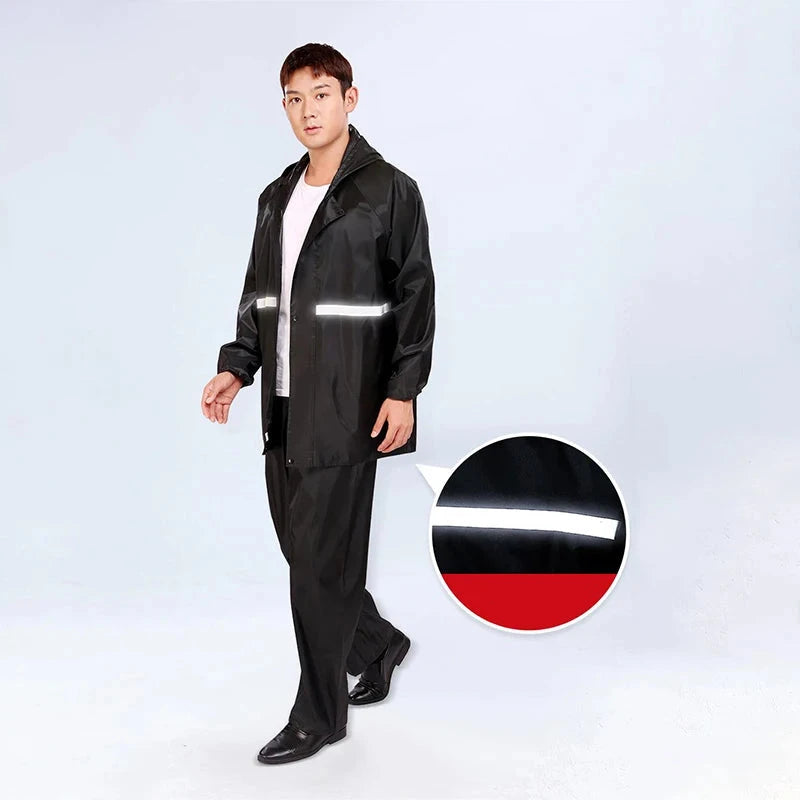 2pcs Hooded Coat & Pant Rain Suit For Women Men Outdoor GlowCart