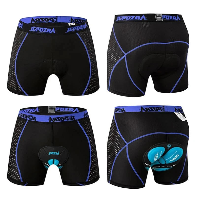 JEPOZRA Breathable Cycling Shorts for Men, 4D Gel Pad, Shockproof Bike Panties, Mountain Bike, Road Bike Underwear GlowCart
