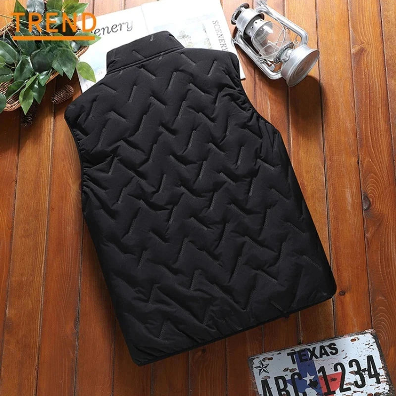 Autumn Winter Fashion Men's Padded Vest Jacket Casual Thick GlowCart