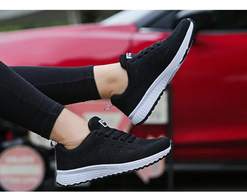 Women Casual Shoes Fashion Breathable Walking Mesh Flat