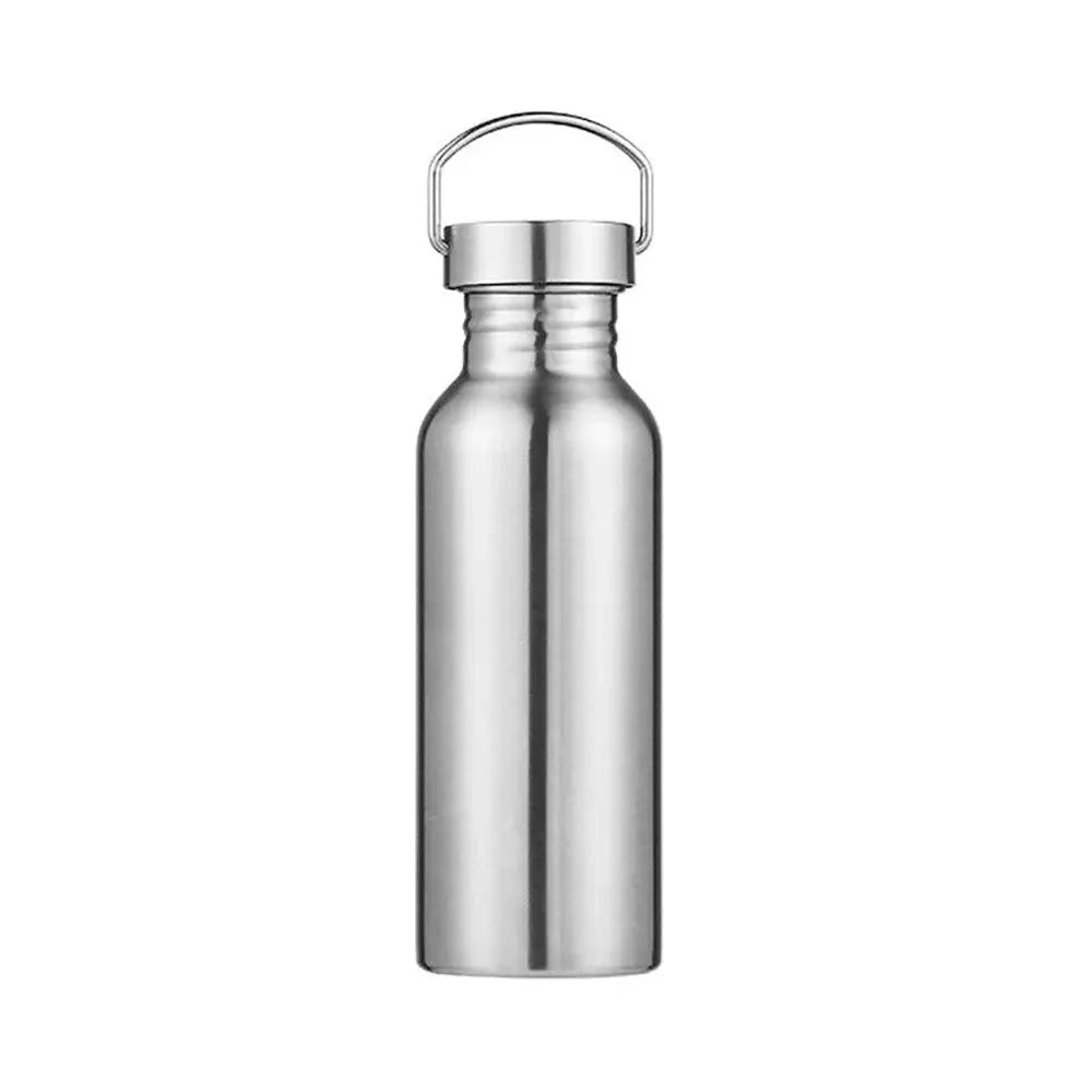 Simple Single Walled Water Bottle Leak-Proof Stainless Steel Bicycle Water Bottles Bamboo Lid Metal Flask Portable Sports Kettle GlowCart