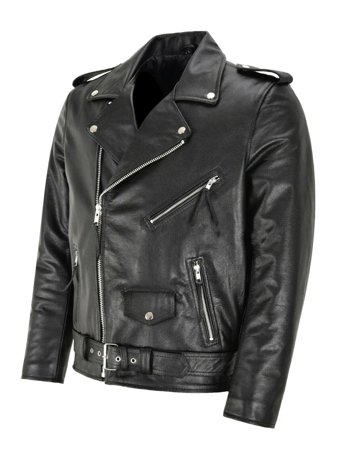 Men PU Leather Jacket Motorcycle Fashion Slim Fit Leather GlowCart