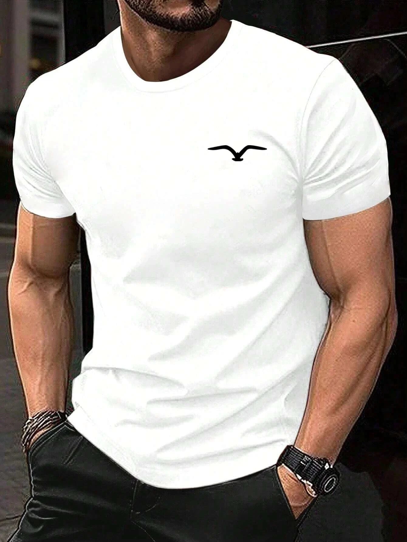 Seagull Men Cotton T-shirt Luxury Brand Fashion Big Size Top GlowCart