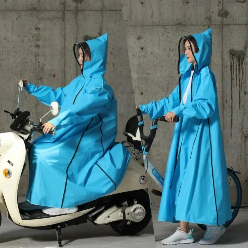 2023  Raincoat Women/Men Zipper Hooded Poncho Motorcycle GlowCart