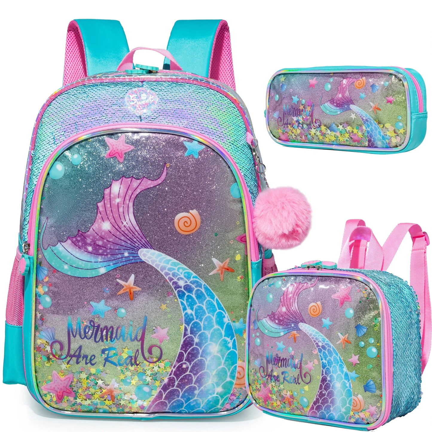 Meetbelify Backpack for Girls Backpacks Kids School Bookbag for Elementary Students Full Size Travel Bag with lunch box GlowCart