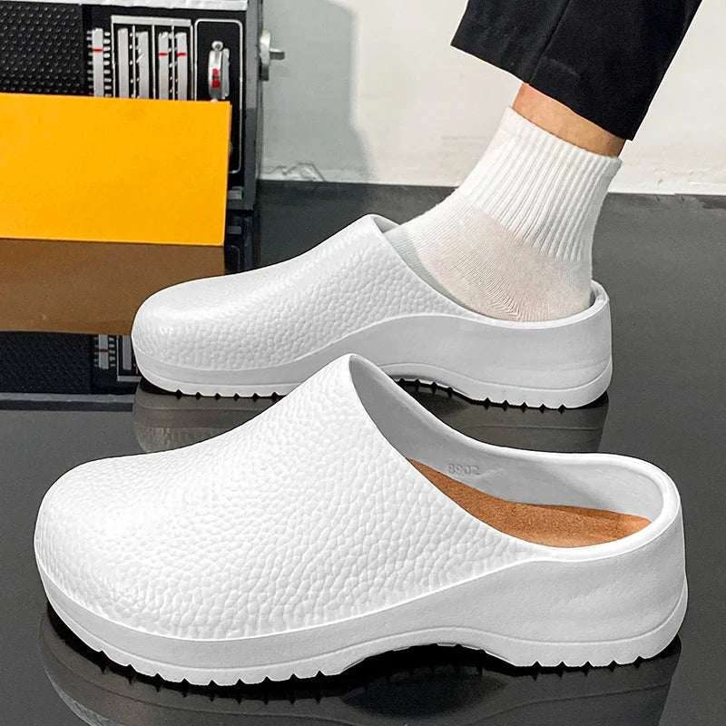 Men's Summer Slippers Oil-resistant Chef  Non-slip Shoes Kitchen Shoes For Men Nurse Work Shoe Casual EVA Lightweight Soft Clogs GlowCart