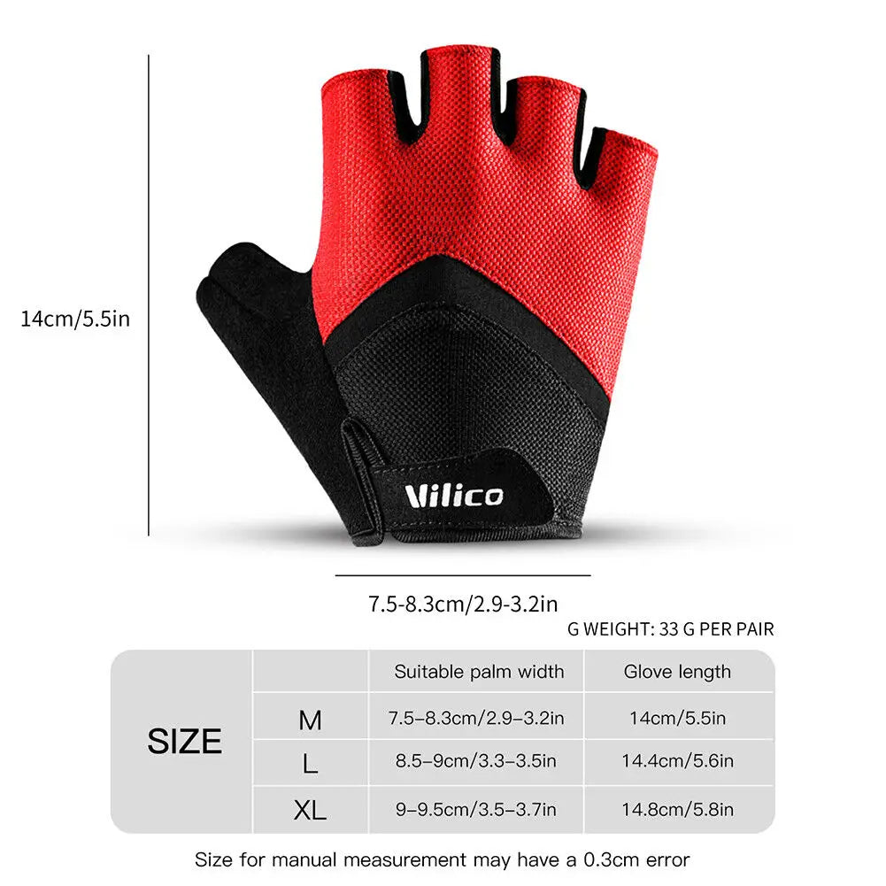 Cycling Half Finger Gloves Bike MTB Gloves Breathable Short Finger Thickened Palm Shock-Absorbing Anti Slip Outdoor Sport Gloves GlowCart