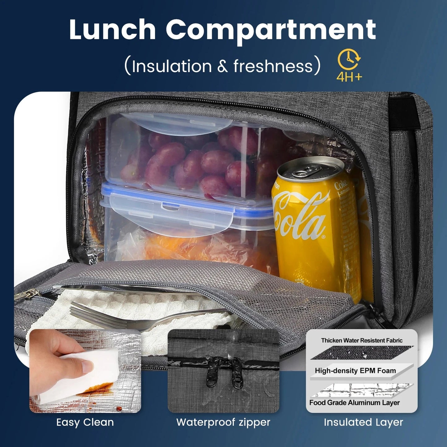 Lunch Backpack Insulated Cooler Picnic Bag Multifunctional GlowCart