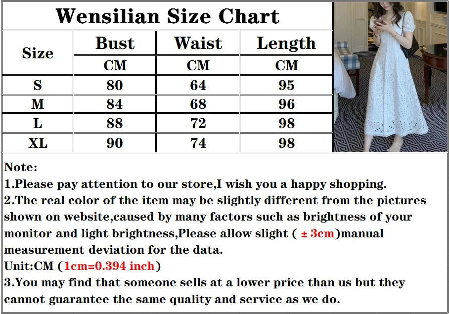 Korean Chic White Midi Dress Women French Hollow Out Sexy GlowCart