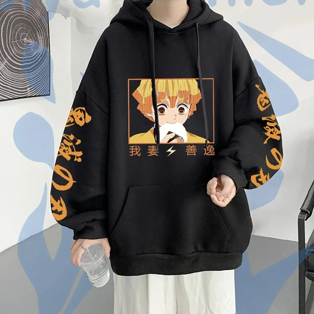 Harajuku Demon Slayer Plus Size Hoodie Kamado Nezuko Graphic GlowCart