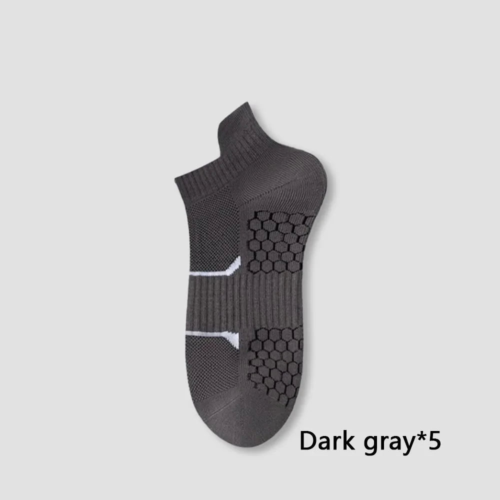 5pcs Men's Short Sports Socks Summer For Running Breathable Casual Soft Comfortable Polyester Sports Socks Thin GlowCart