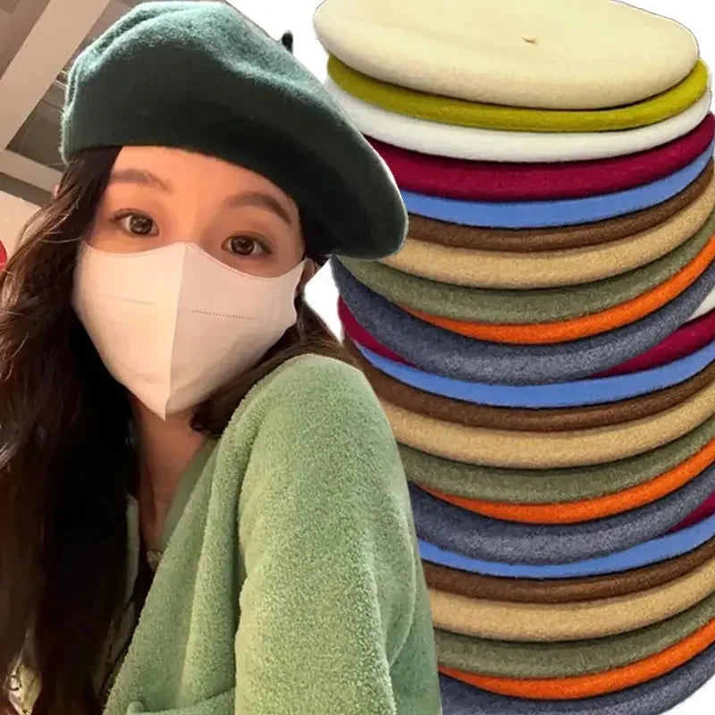 New Multi-color Wool Thick Berets Winter Autumn Artist GlowCart
