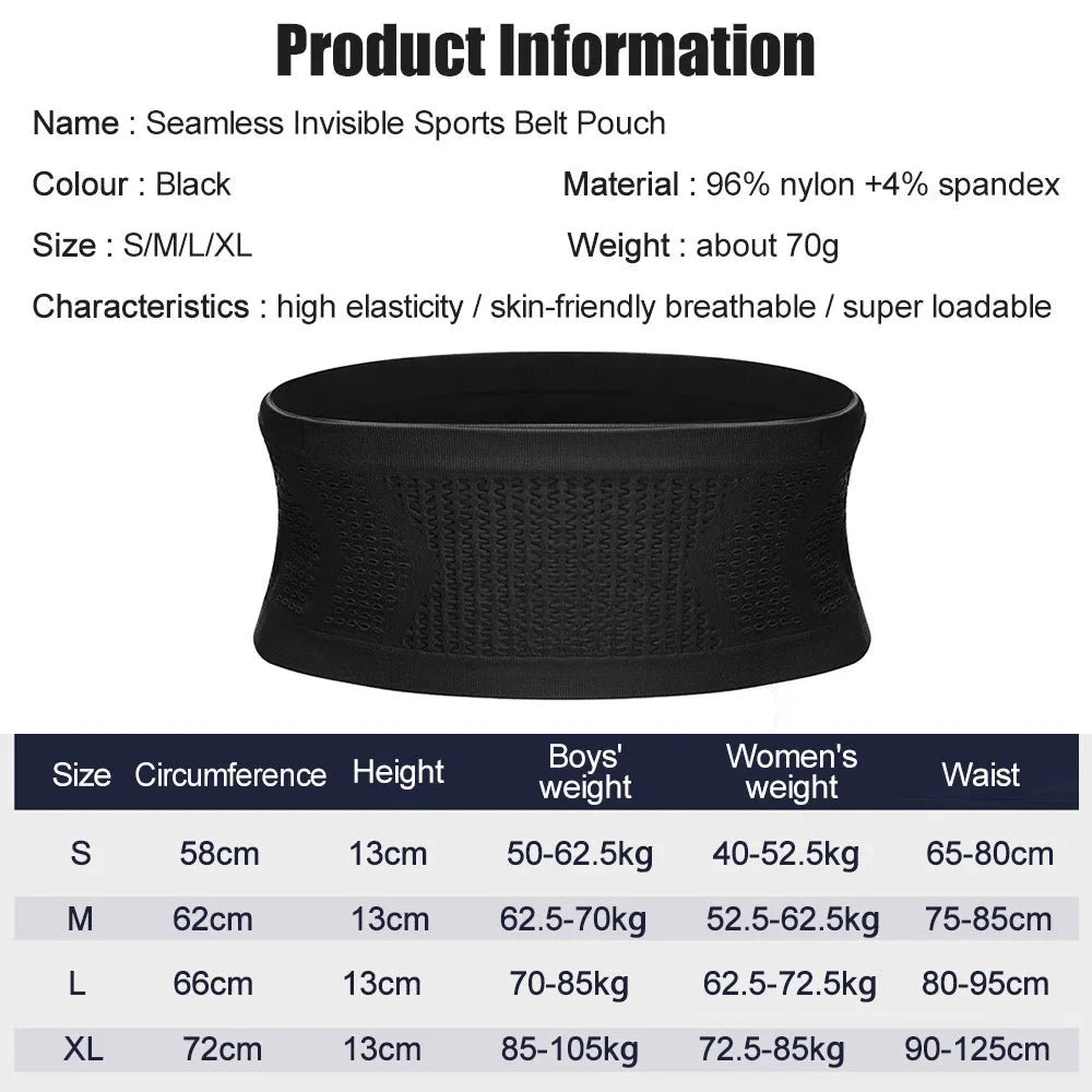 NEWBOLER Running Waist Bag Men Women Invisible Trail Running Belt Hydration Waist Pack Phone Holder Gym Fitness Marathon GlowCart