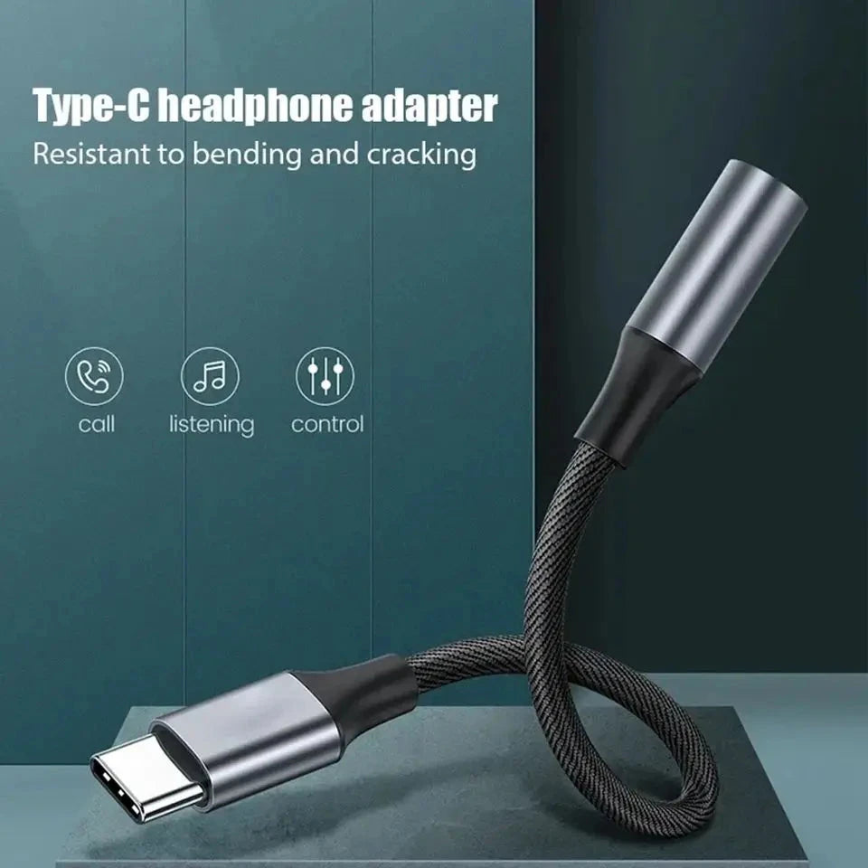 USB C To 3.5mm Female Headphone Jack Adapter Type C Aux GlowCart