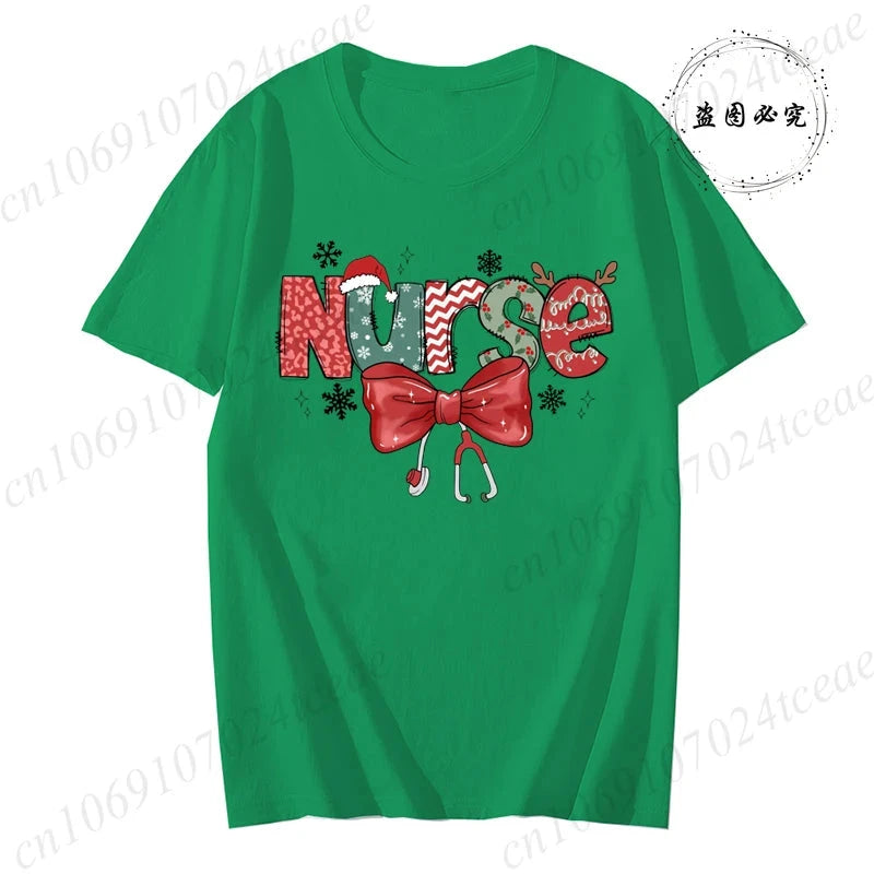 Christmas Nursing Women's T-shirts Christmas Nurse Shirt GlowCart