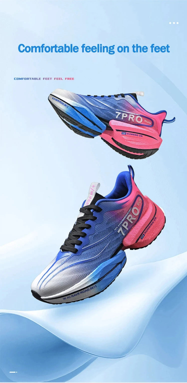 New Men's Carbon Plate Sneakers Outdoor Soft Sole Mesh GlowCart