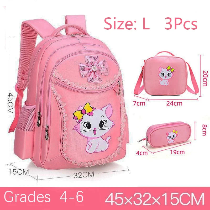 Children Backpack Pink Cute Cat Kindergarten Kid School Bag Backpack Girl Student Teenagers Waterproof Primary Bookbag SchoolBag GlowCart