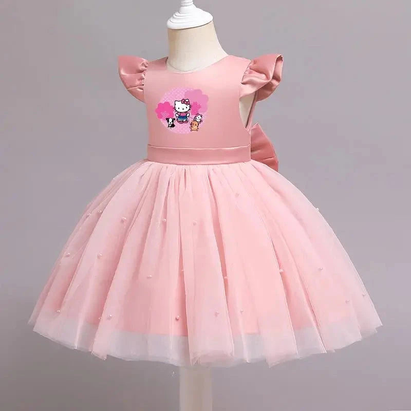 Hello Kitty Girls Lace Dresses Tulle Tutu Princess Dresses GlowCart